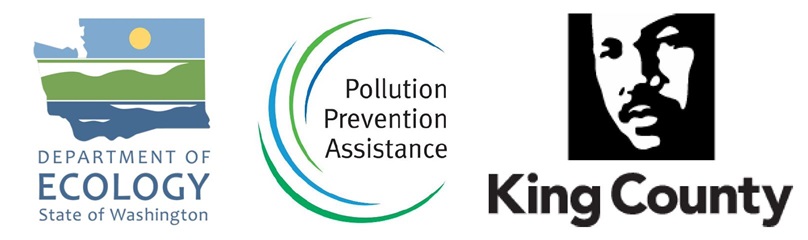 Washington State Department of Ecology, Pollution Prevention Assistance, and King County logos