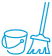Bucket and mop icon