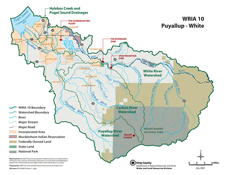 Puyallup - White River Watershed map