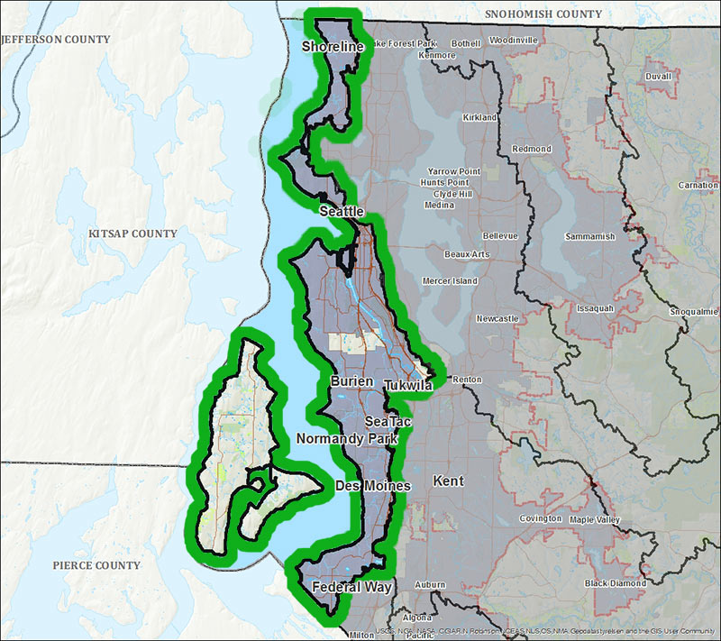 Map of 201Central Puget Sound Service Area