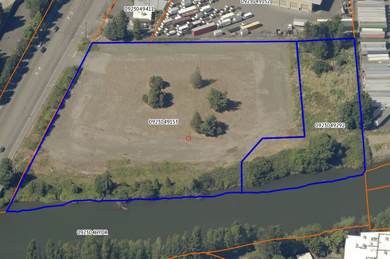 Aerial imagery of site after King County demolition work