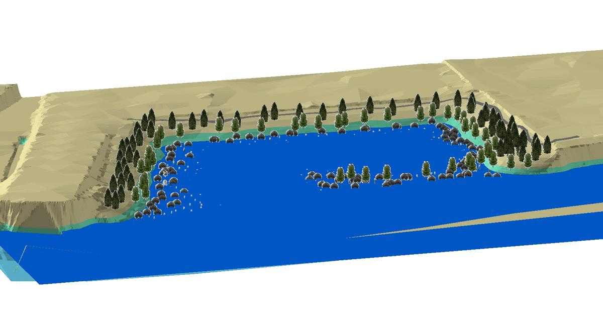 Chinook Wind Mitigation Project - GIF animation of tidal cycle effects on submerged area of site ChinookWind_TidalCycleAnimation