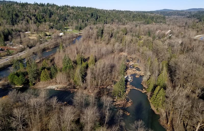 Aerial Photo of Rainbow Bend Mitigation Project