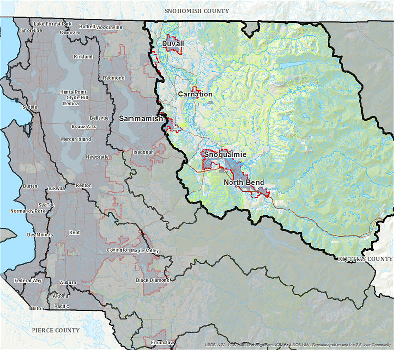 Map of Snoqualmie Service Area