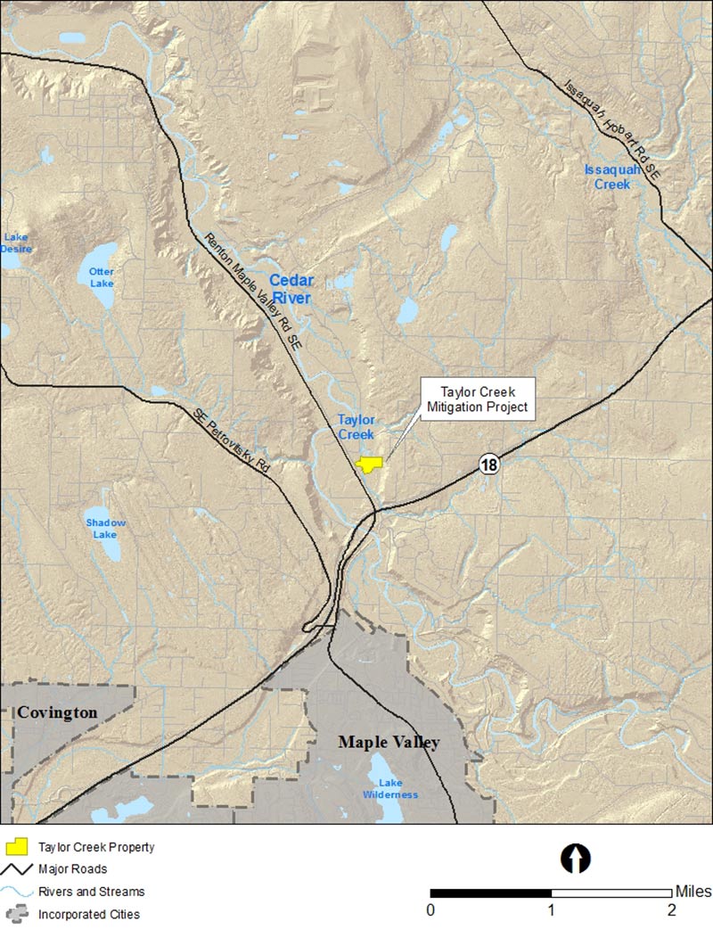Taylor Creek (Cedar) Mitigation Project Vicinity Map
