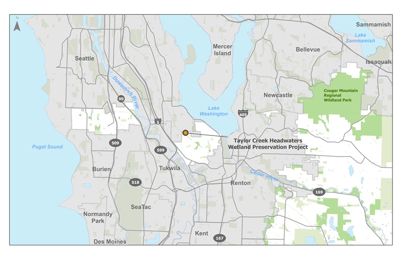 Taylor Creek Headwaters Wetland Preservation Project Vicinity Map