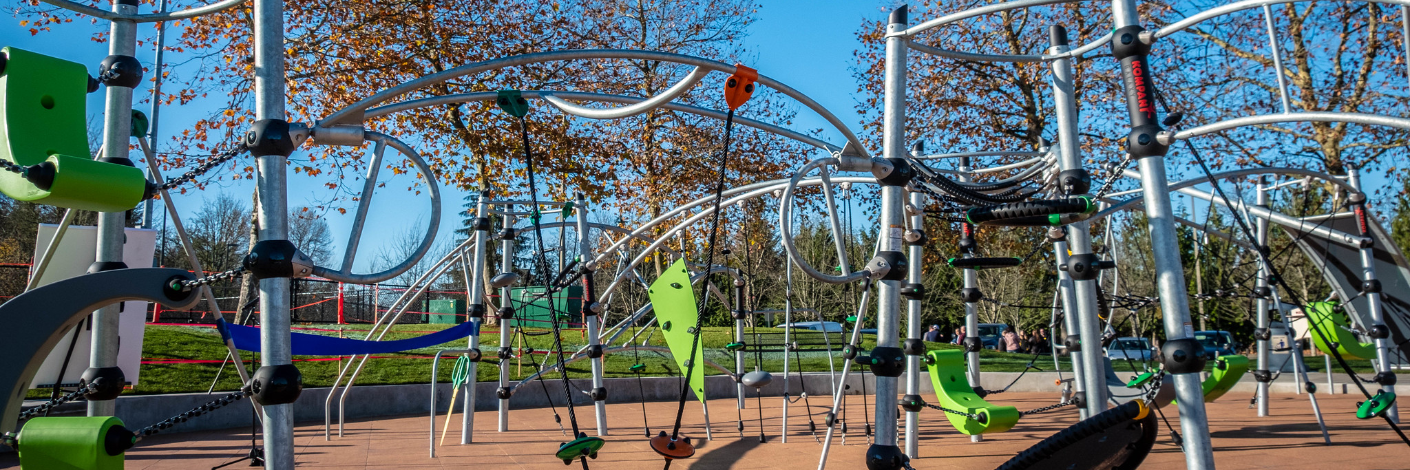 A colorful new modern looking play area