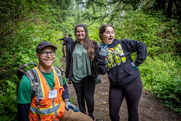 Volunteers with staff
