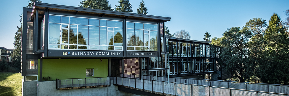 A view of the front of the TAF Bethaday Community Learning Center