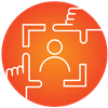 King County True North and Values icon: We focus on the customer