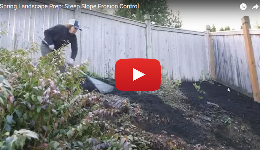 YouTube video: Spring landscape prep - steep slope erosion control