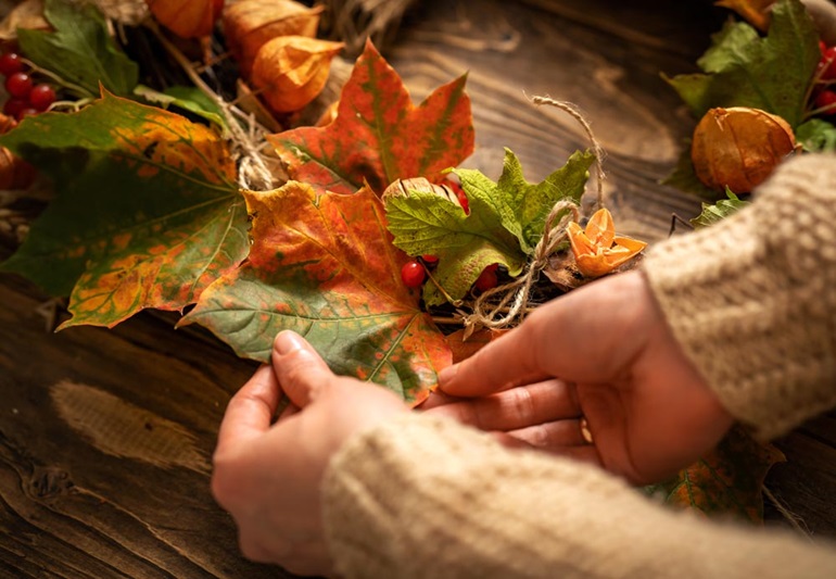 Thanksgiving themed holiday wreath