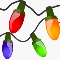 A holiday lights graphic