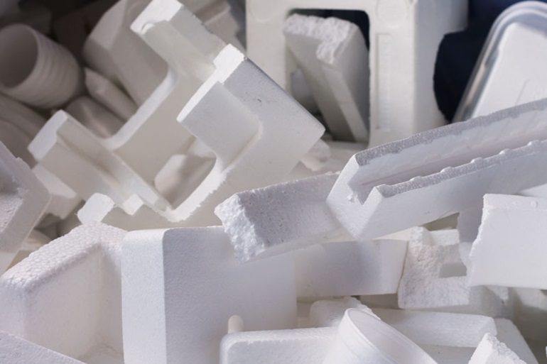 Different shapes and styles of Styrofoam products
