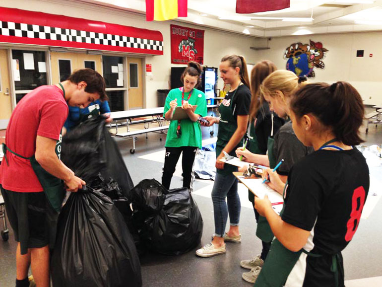 Students at Mount Si High in Snoqualmie assessed school waste