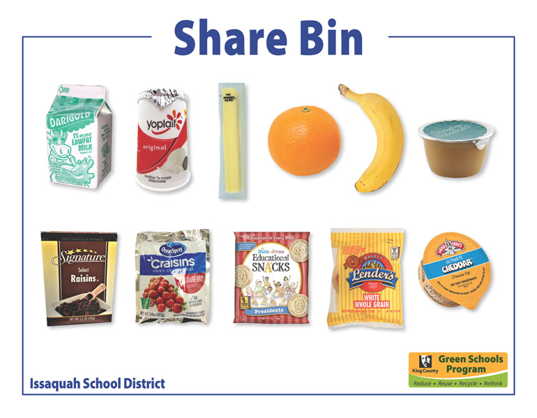 Food share table sign for Issaquah School District schools