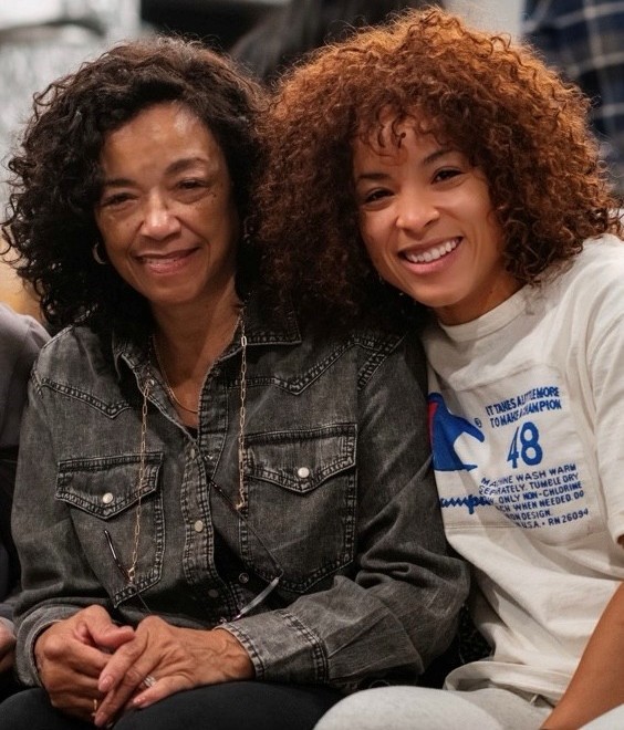 Dawn Johnston, right, and her mother.