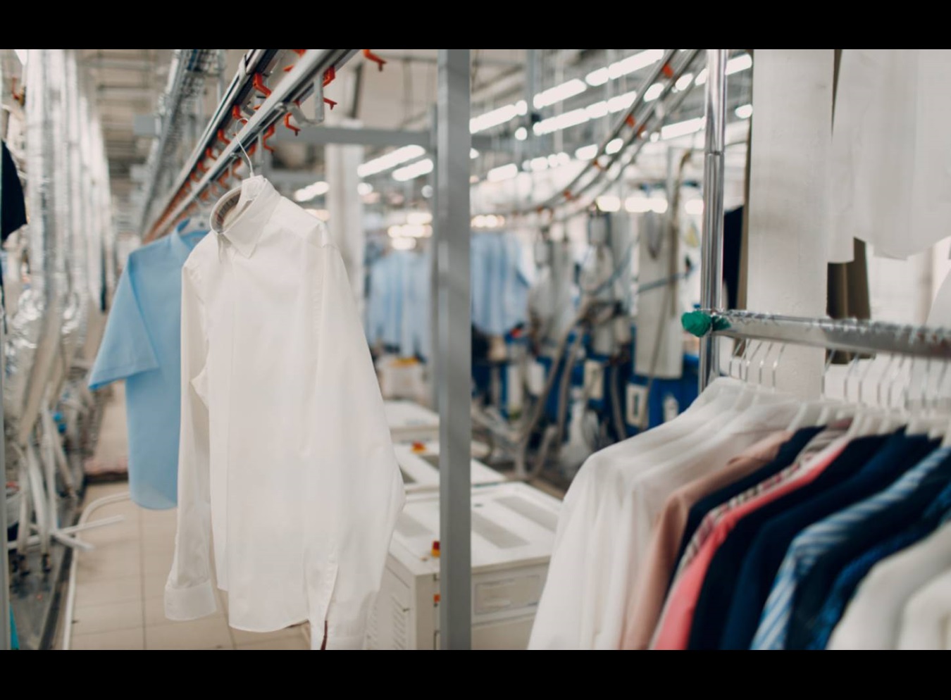 white shirt handing in dry cleaners