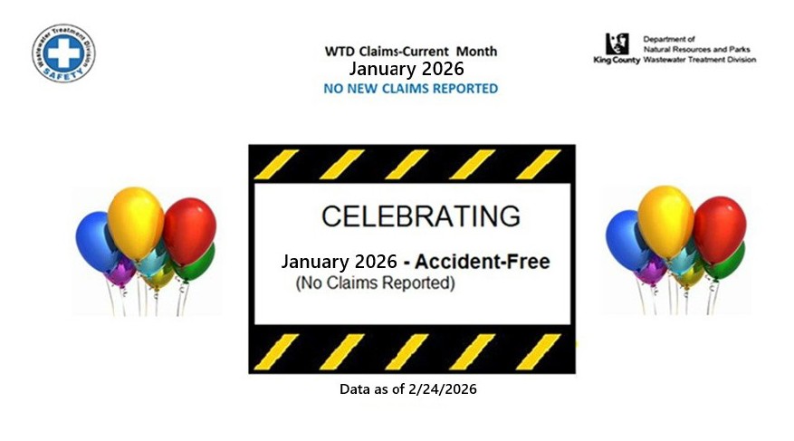 Employee accident and job injury claim experience (for current month and year to date) for the Wastewater Treatment Division (page 1 of 2)