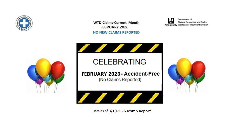 Employee accident and job injury claim experience (for current month and year to date) for the Wastewater Treatment Division (page 1 of 2)