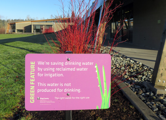 Green feature: we're saving drinking water by using reclaimed water for irrigation. 