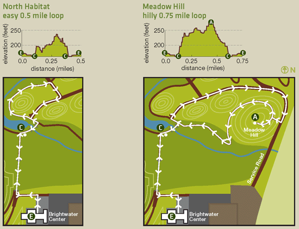 map of brightwater hiking trails north habitat and meadow hill