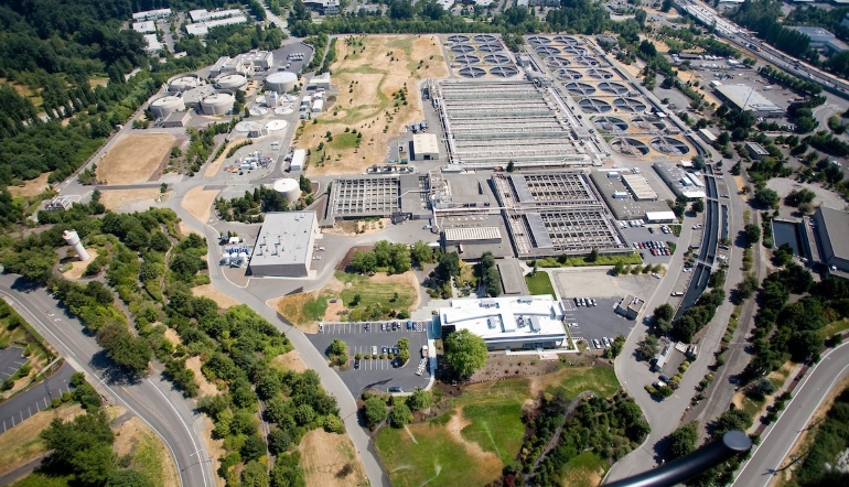 Aerial photo of south treatment plant
