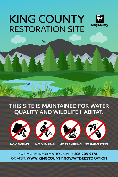 Signage at King County restoration site