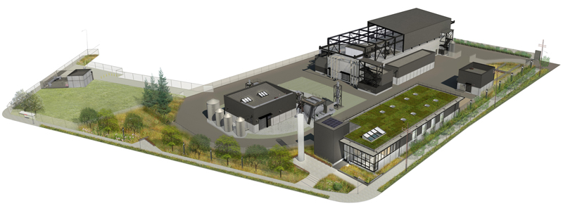 Birds eye rendering of the Georgetown Wet Weather Treatment Station