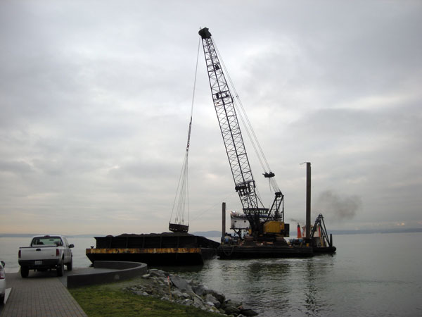 Covering dredged area