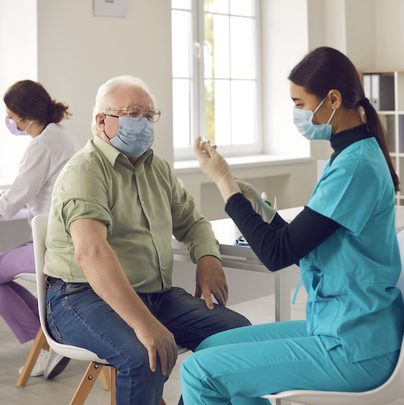 Masked patients and nurses