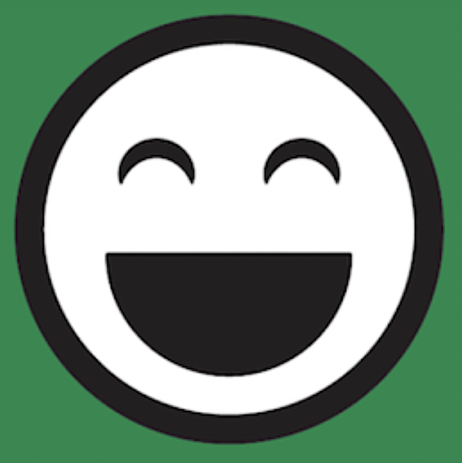 The smiley face representing an Excellent score from a food inspection