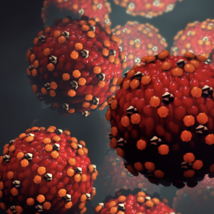 Microscopic view of measles disease