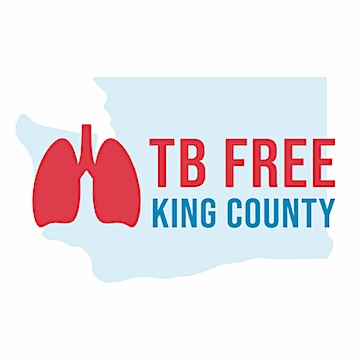 Logo showing the state of Washington and the words "TB Free King County"