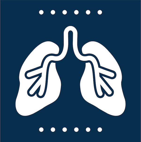 Illustration of an X-ray chart of lungs