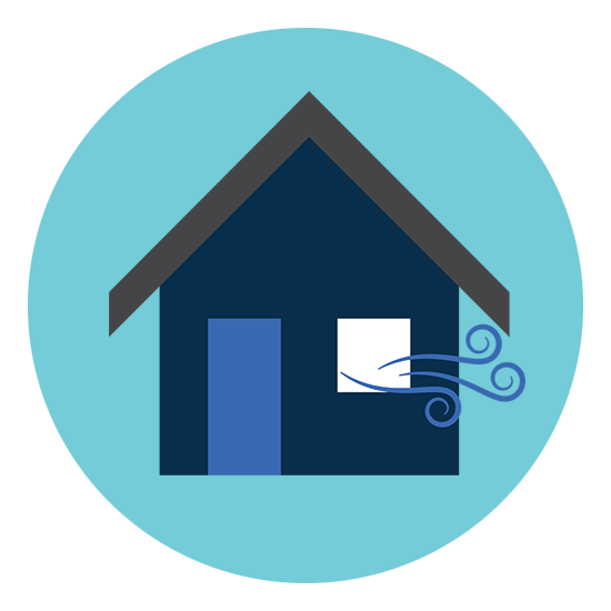 house with a window open