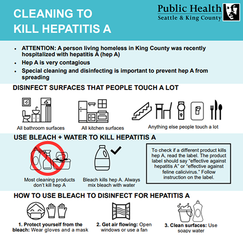 Cleaning to kill Hepatitis A flyer