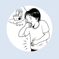 image showing a cartoon character coughing on the norovirus information sheet