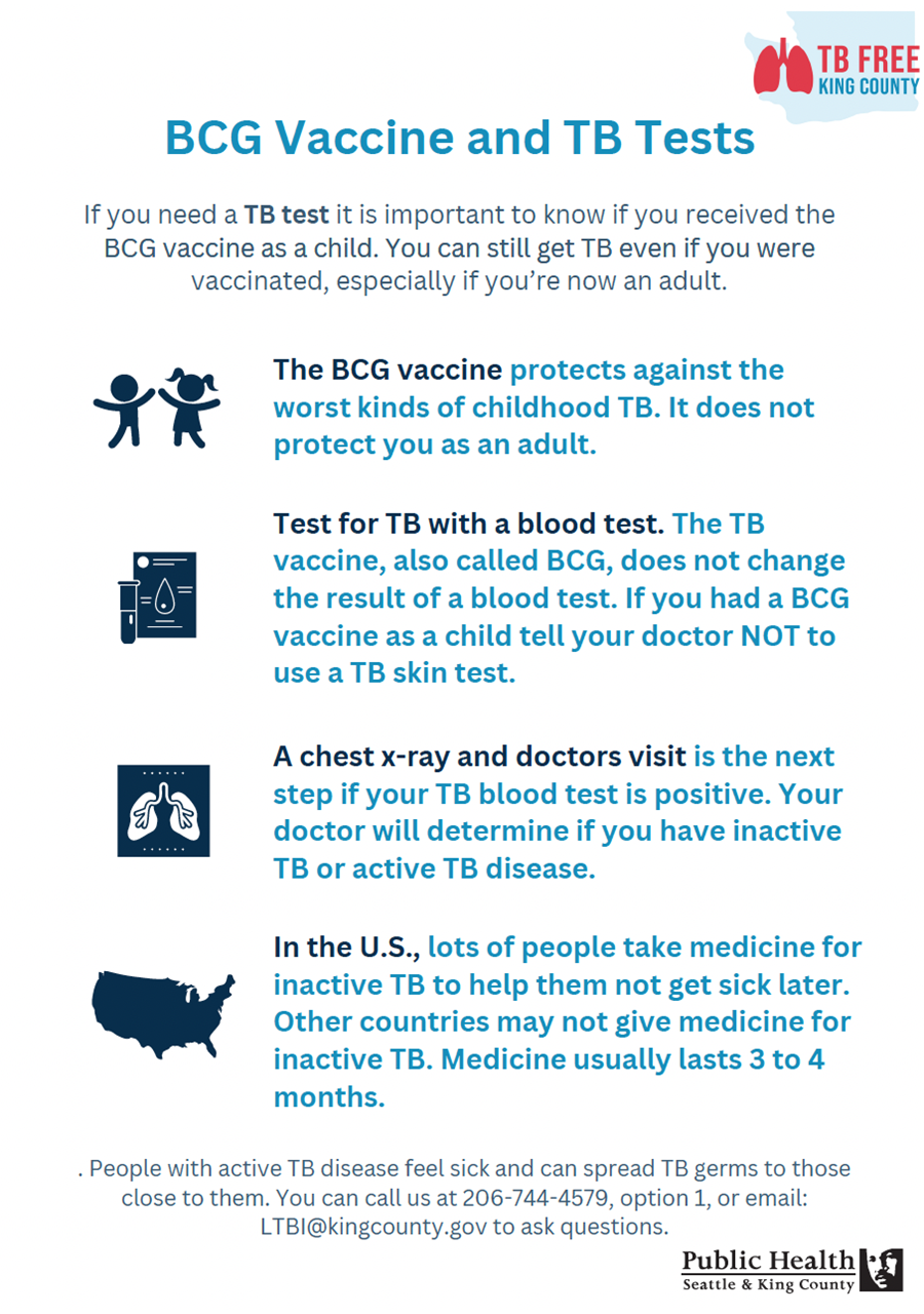 Info sheet on BCG and tuberculosis testing
