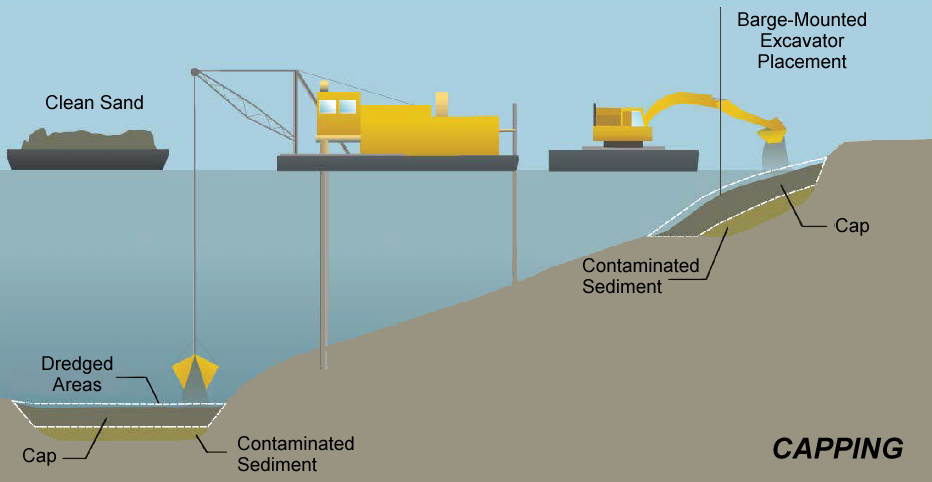 Capping (covering the river bottom with a thick layer of clean dirt)