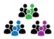 illustration of groups of people with community health advocates among them