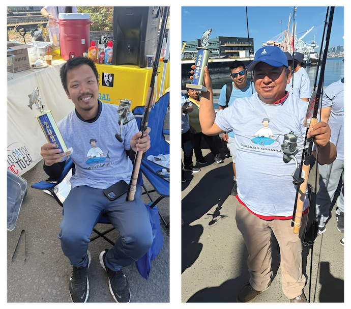 Kevin and Celso, winners of the 2026 fishing competition