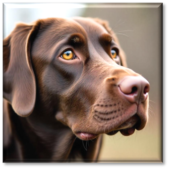 A chocolate labrador dog