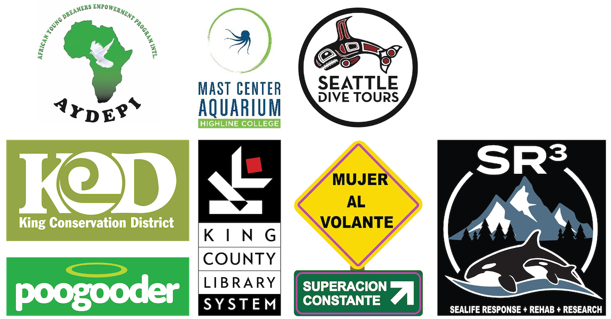 Partnership logos from organizations assisting Public Health - Seattle & King County with local efforts to prevent poop from entering our public water systems