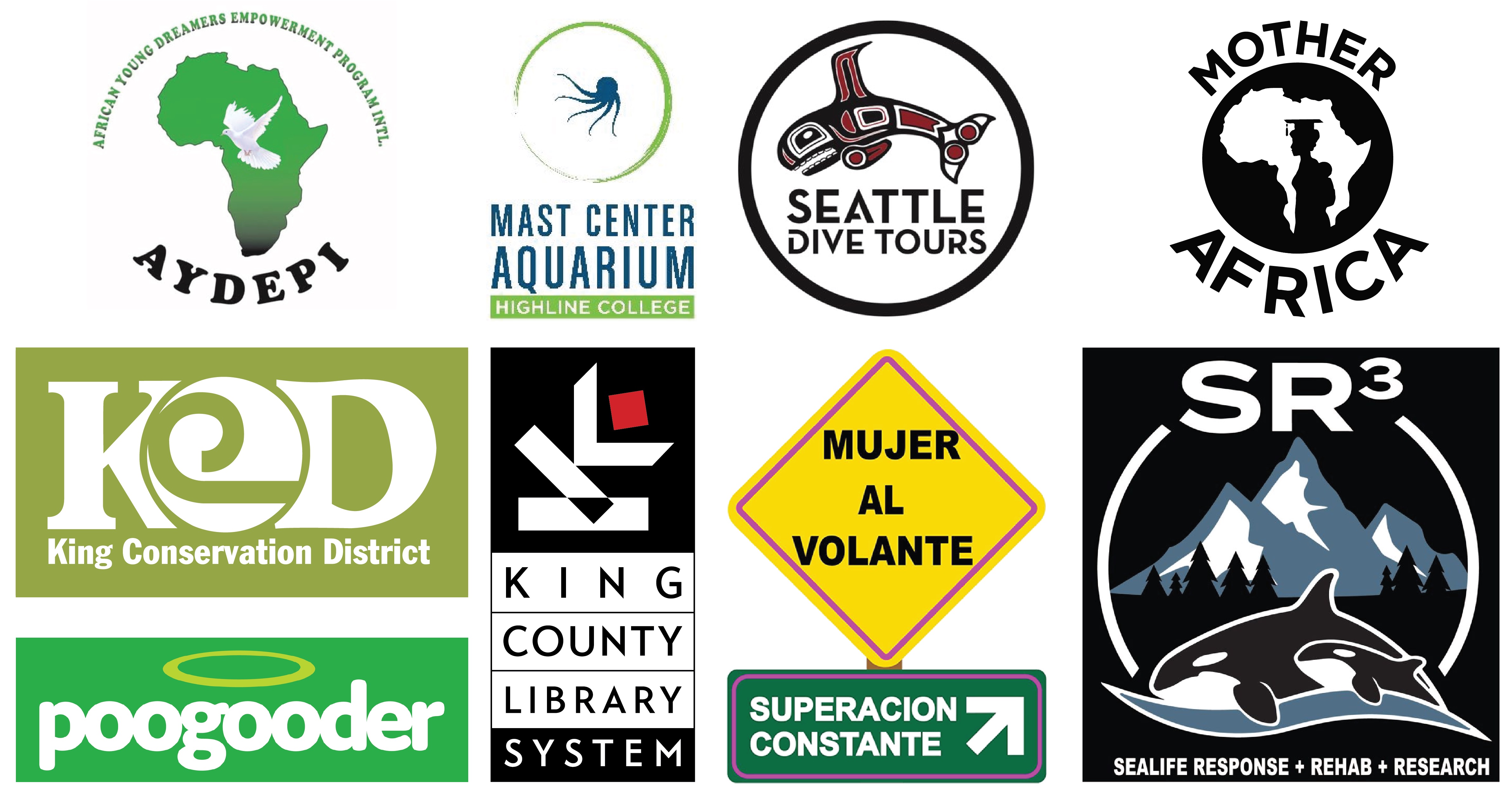 Partnership logos from organizations assisting Public Health - Seattle & King County with local efforts to prevent poop from entering our public water systems