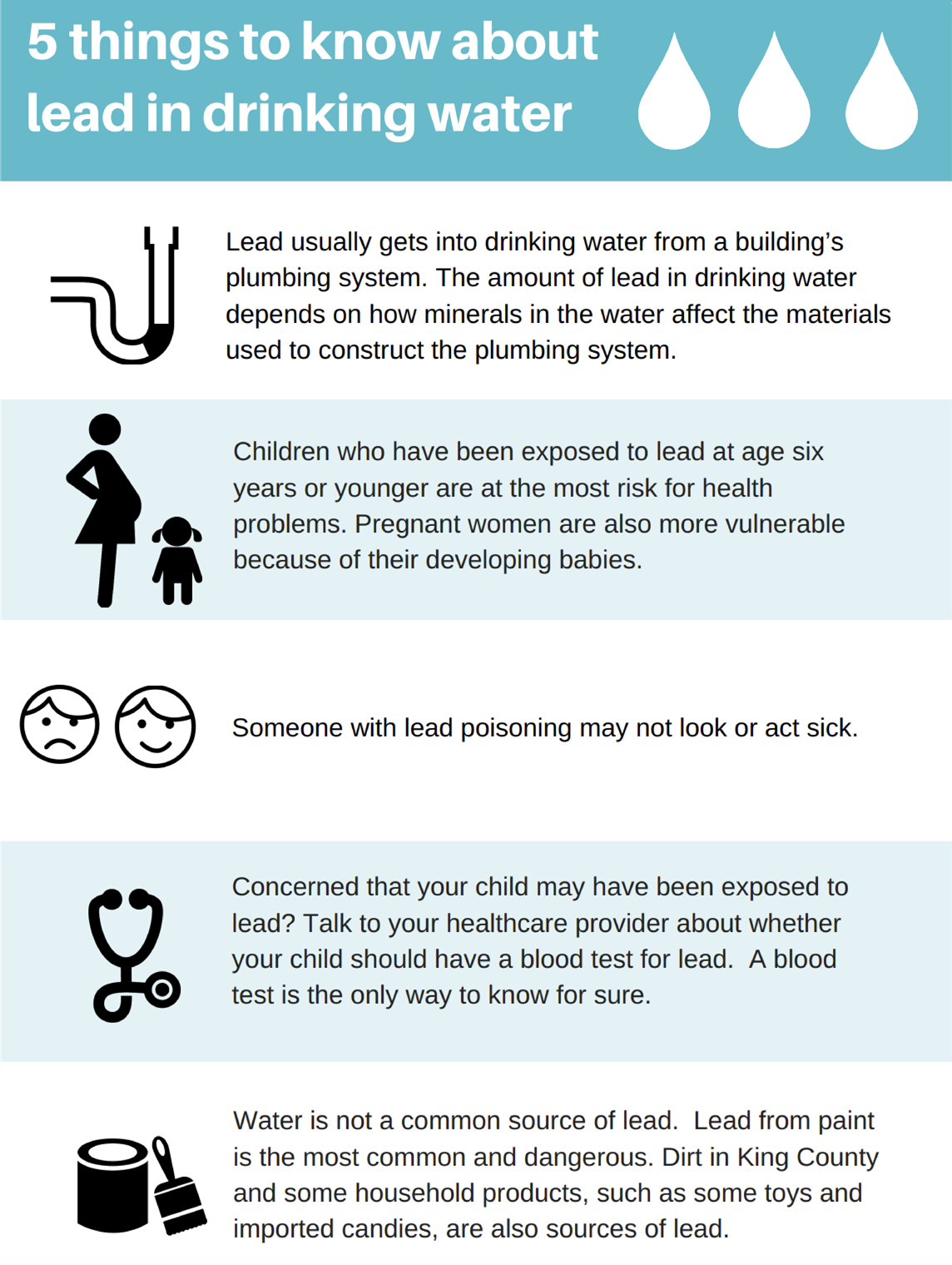 Screenshot of poster about five things to know about lead in water