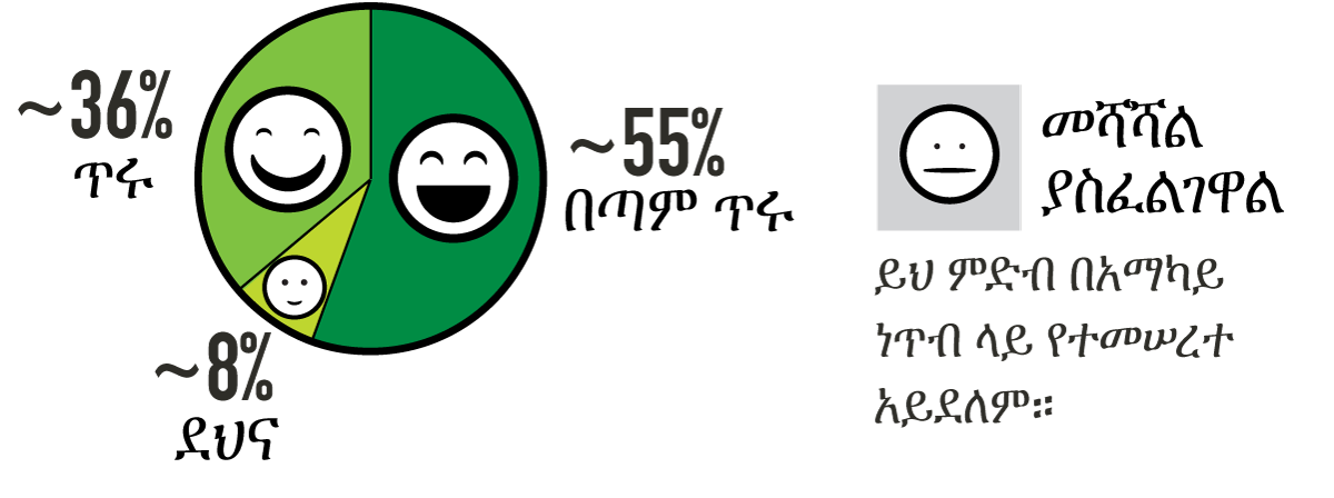 Food safety rating percentages in Amharic
