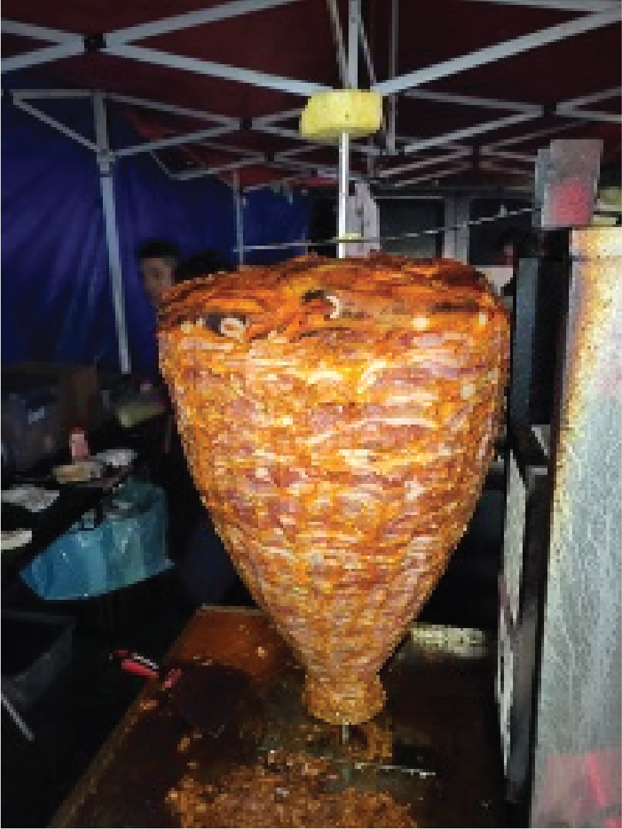 Example of an unpermitted pop up tent selling tacos al pastor