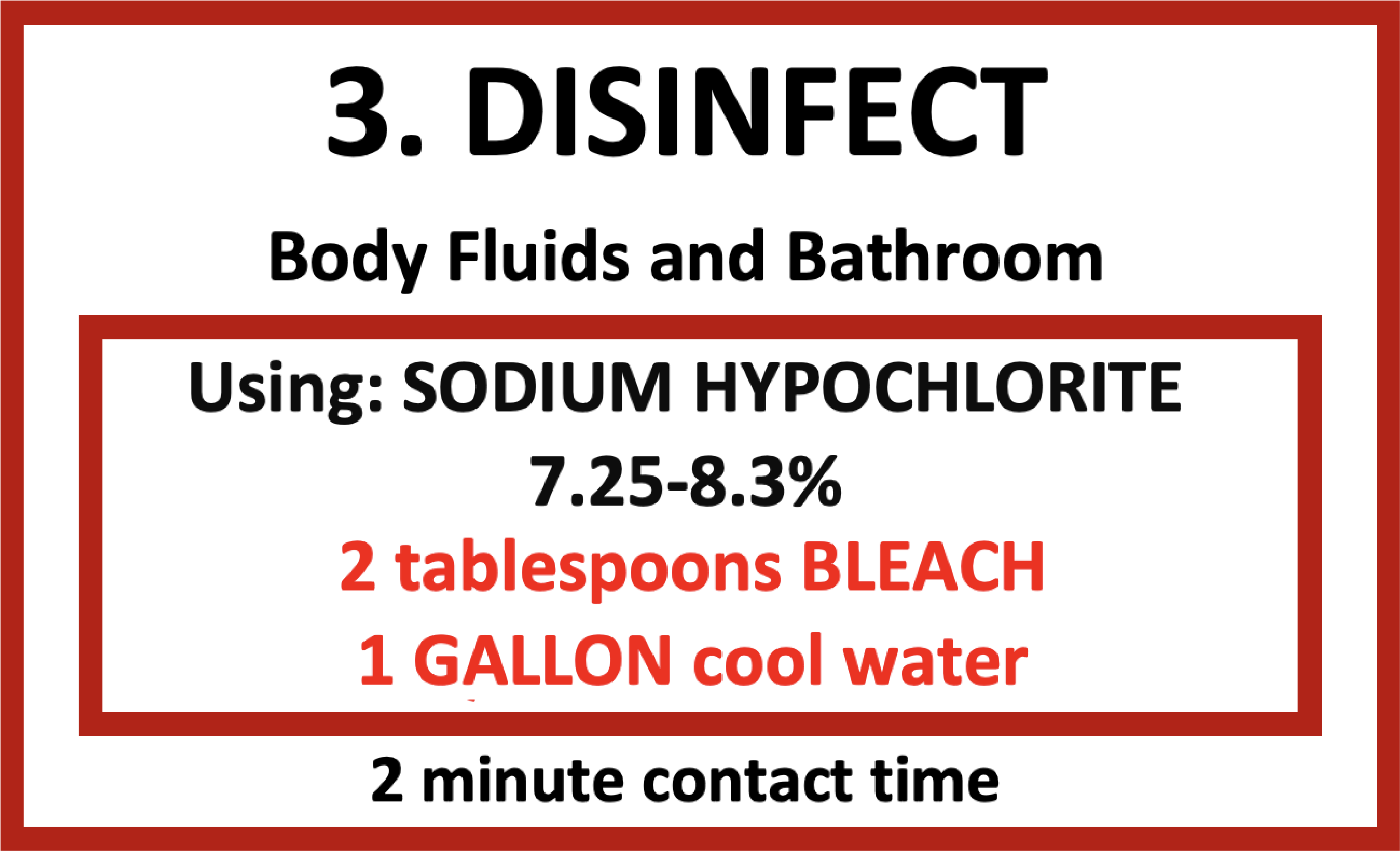 Sample of a disinfect label for 1 gallon of solution