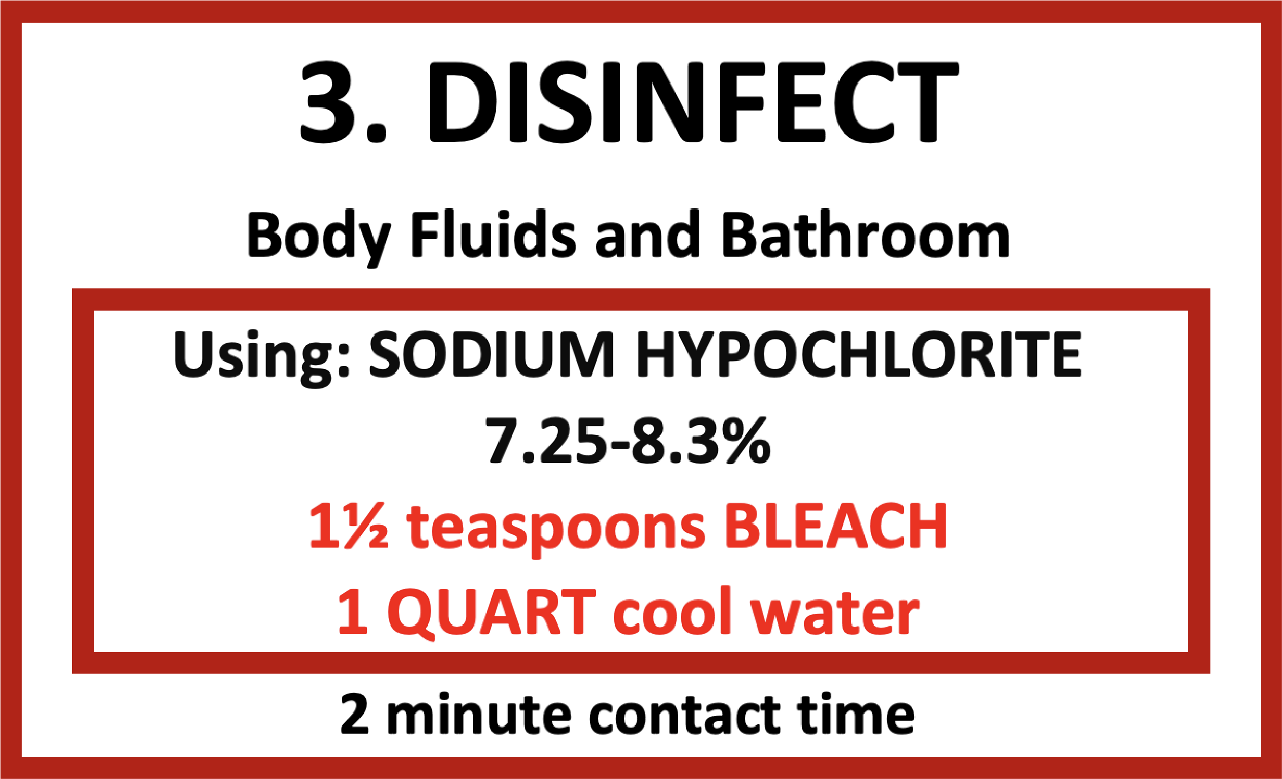 Sample of a disinfect label for 1 quart of solution